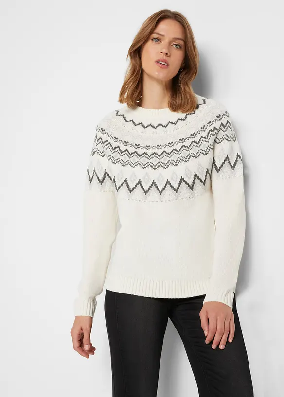 Pull norv&eacute;gien &agrave; col montant, bonprix