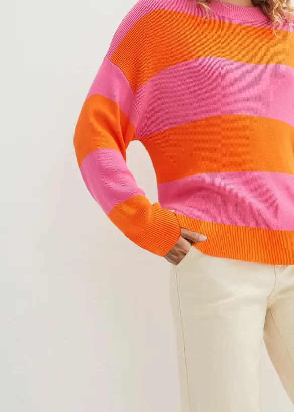 Pull en fine maille &agrave; larges rayures, bonprix