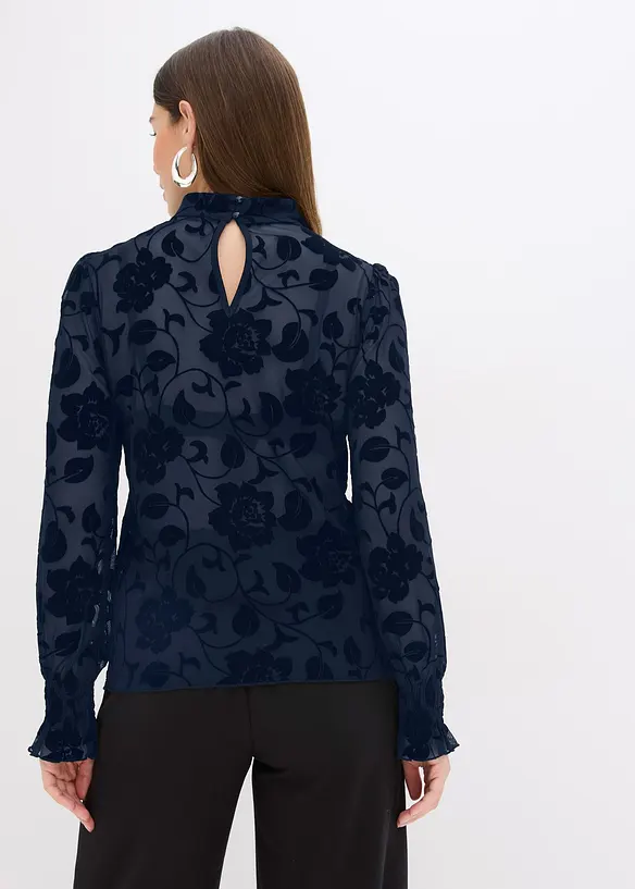 T-shirt manches longues l&eacute;g&egrave;rement transparent, bonprix