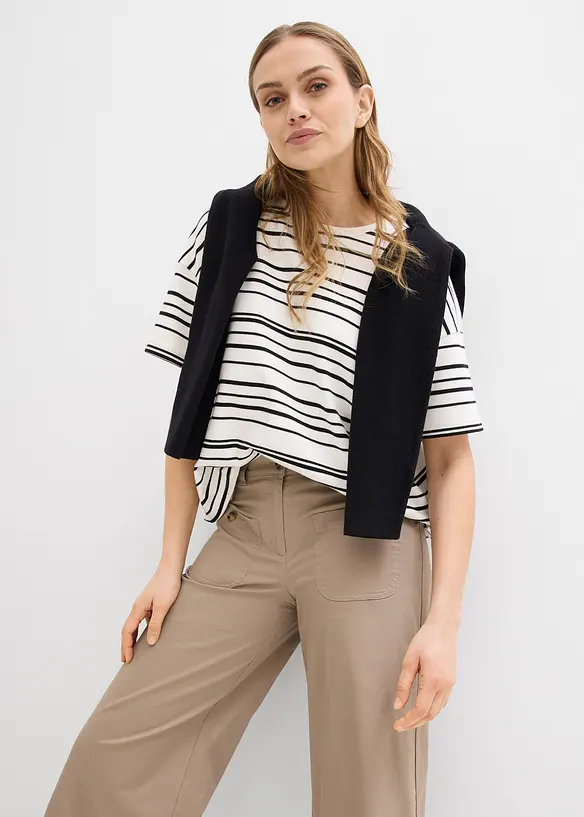 Jean large, taille haute et &eacute;lastiqu&eacute;e, bonprix