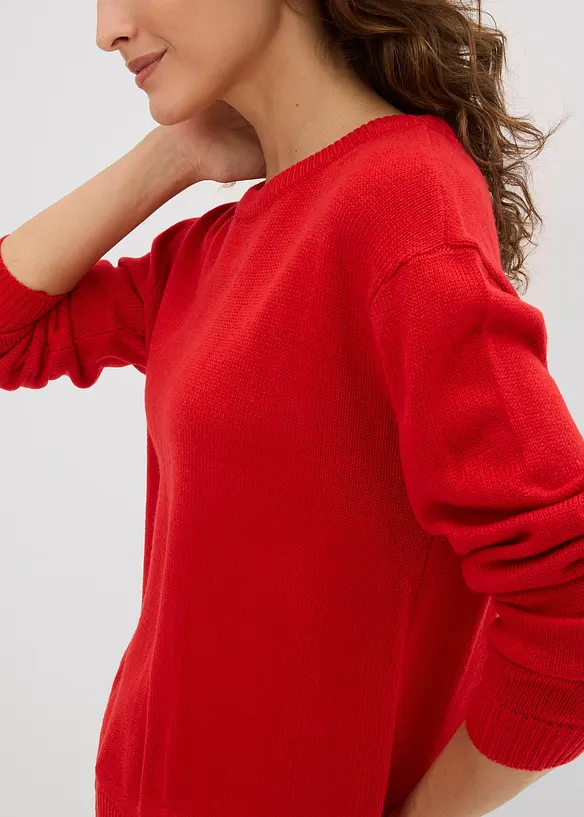 Pull col rond en maille, bonprix