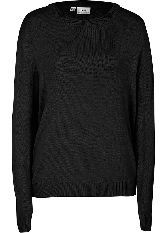 Pull col rond en maille, bonprix