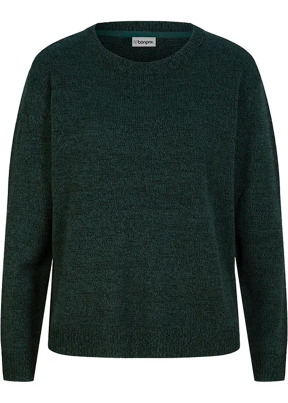 Pull en maille chin&eacute;e &agrave; col rond, bonprix