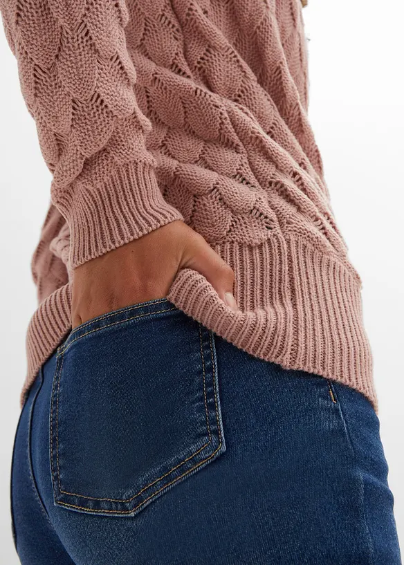 Pull ajour&eacute; style cache-c&oelig;ur, bonprix