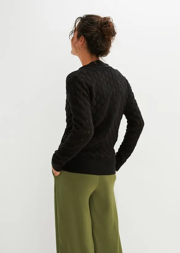 Pull ajour&eacute; style cache-c&oelig;ur, bonprix