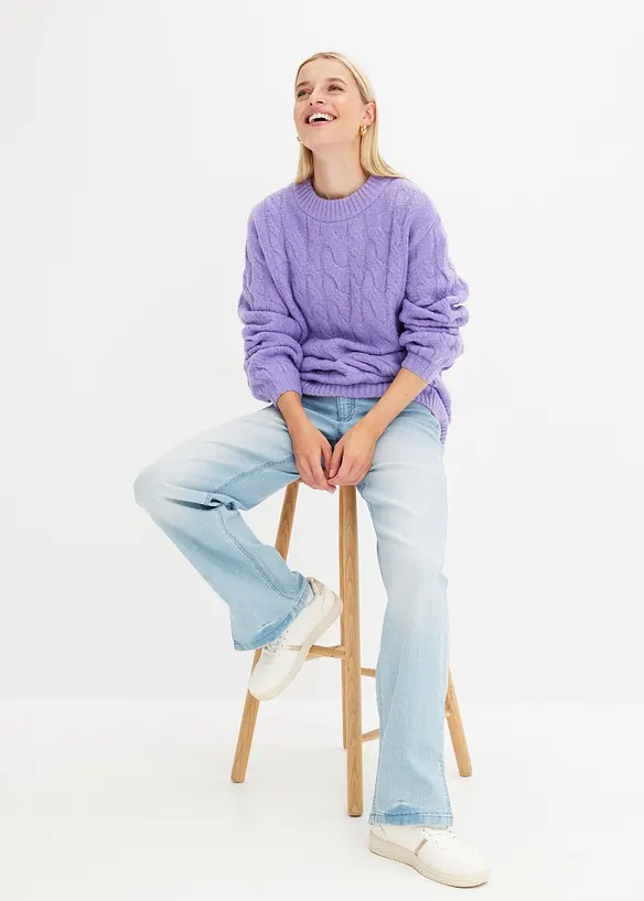 Pull oversize &agrave; motif torsad&eacute;, bonprix