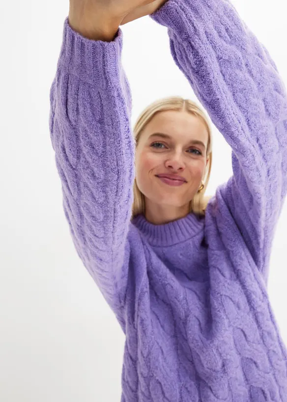 Pull oversize &agrave; motif torsad&eacute;, bonprix