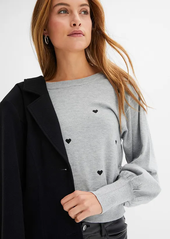 Pull en fine maille de viscose m&eacute;lang&eacute;e, bonprix