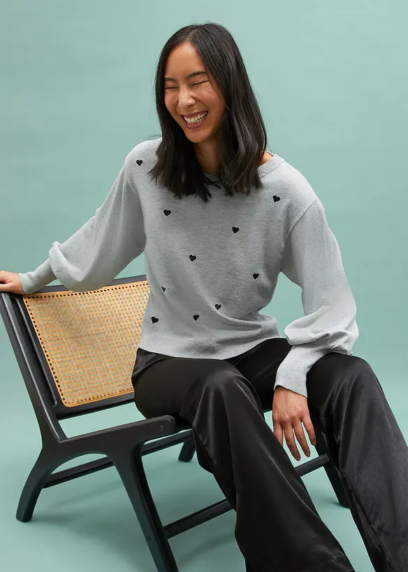 Pull en fine maille de viscose m&eacute;lang&eacute;e, bonprix