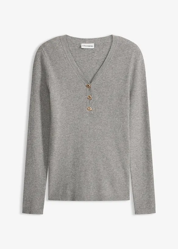 Pull c&ocirc;tel&eacute; en viscose m&eacute;lang&eacute;e, bonprix