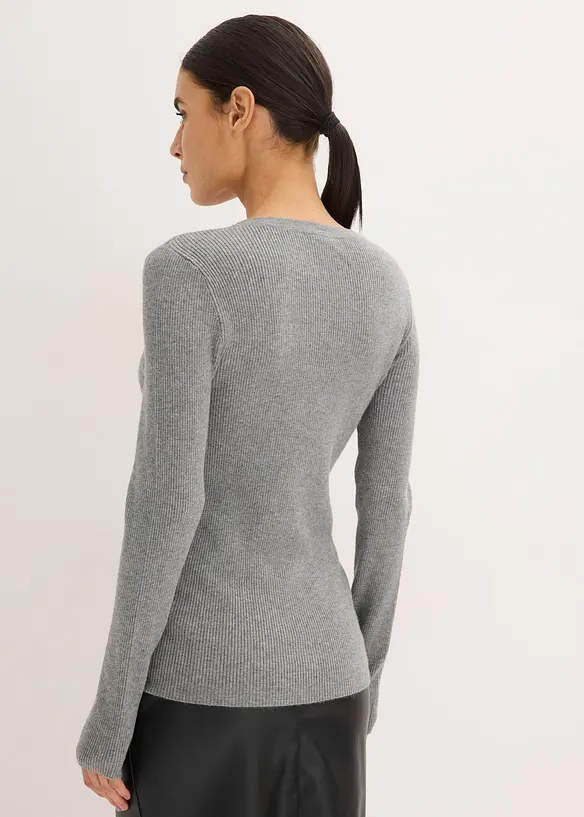 Pull c&ocirc;tel&eacute; en viscose m&eacute;lang&eacute;e, bonprix