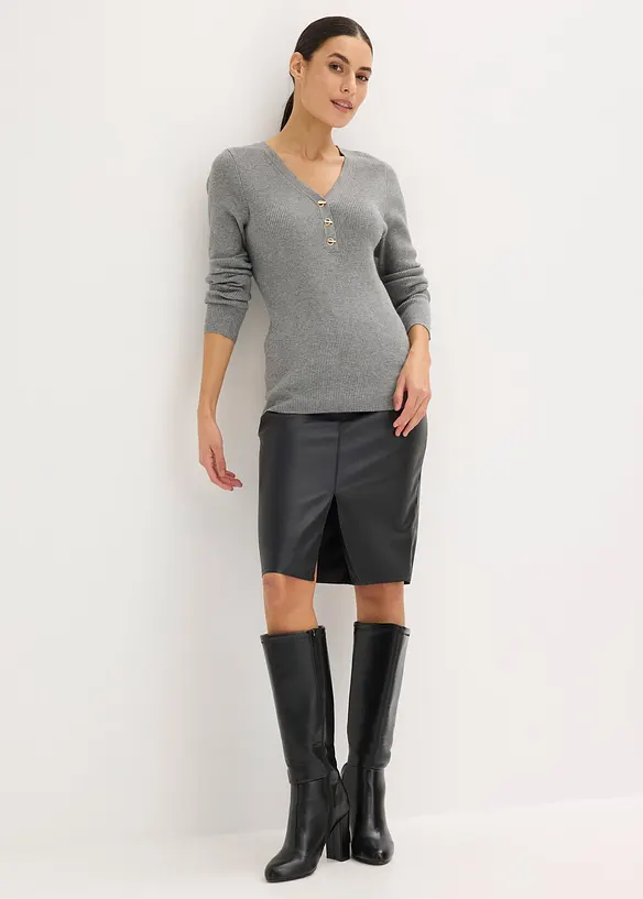 Pull c&ocirc;tel&eacute; en viscose m&eacute;lang&eacute;e, bonprix