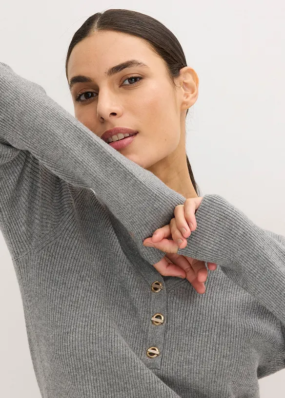 Pull c&ocirc;tel&eacute; en viscose m&eacute;lang&eacute;e, bonprix