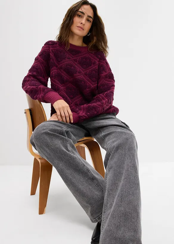 Pull en maille boxy, bonprix