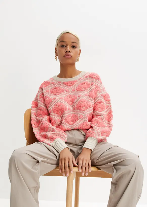 Pull en maille boxy, bonprix