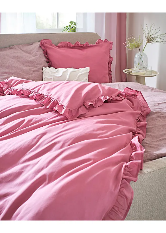 Parure de lit en linon avec volants, bonprix