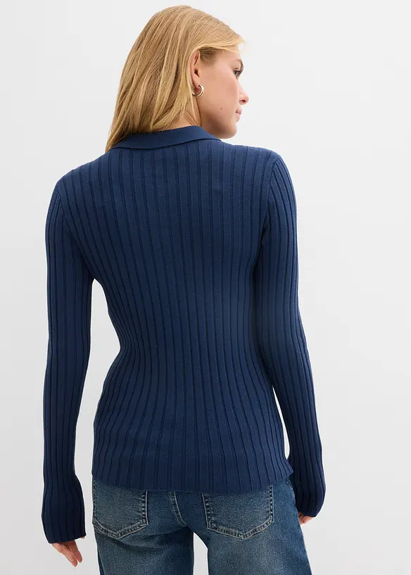 Gilet en maille c&ocirc;tel&eacute;e, bonprix