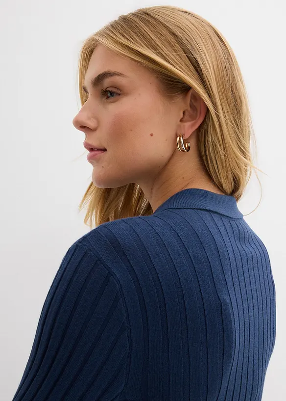 Gilet en maille c&ocirc;tel&eacute;e, bonprix