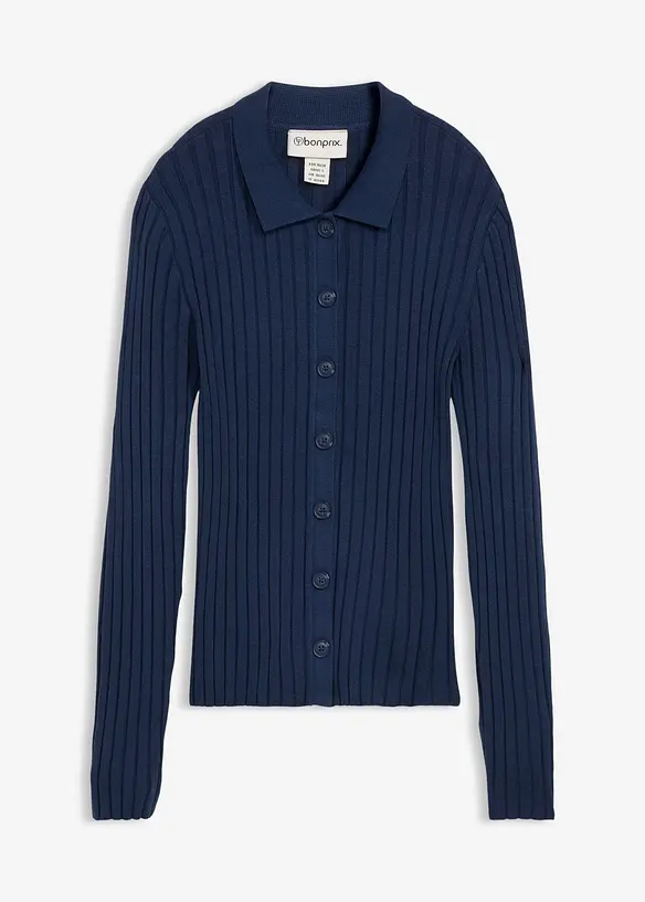 Gilet en maille c&ocirc;tel&eacute;e, bonprix