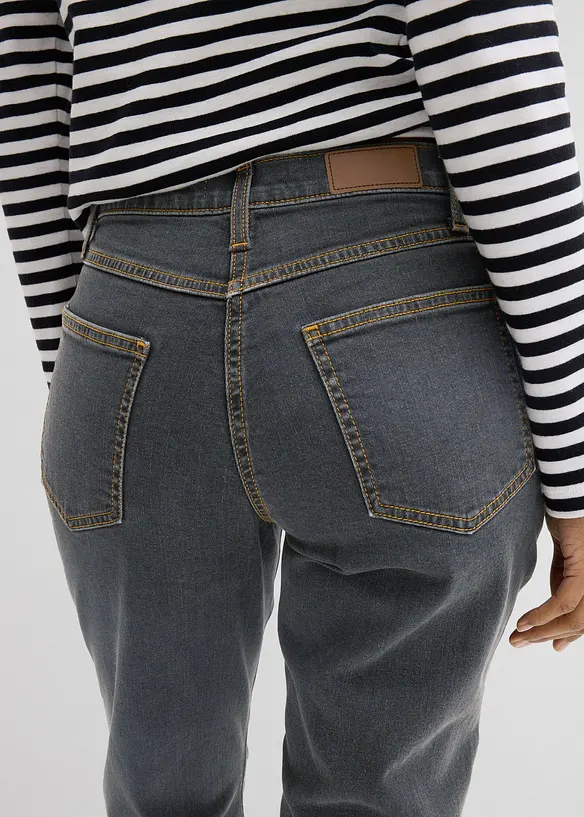 Jean droit taille mi-haute, extensible, bonprix