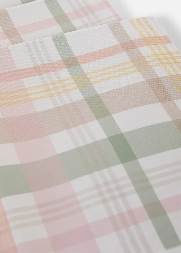 Lot de 4 sets de table &agrave; carreaux, bonprix