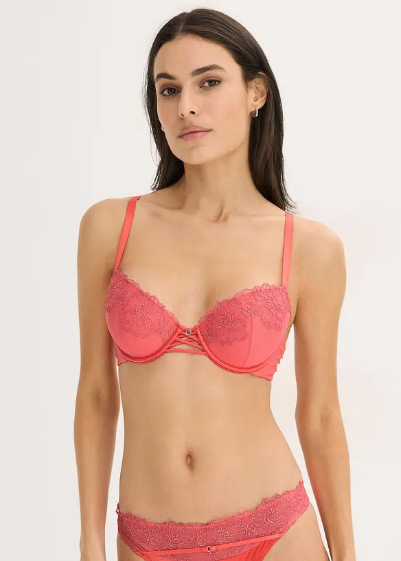 Soutien-gorge &agrave; coques avec dentelle florale, bonprix