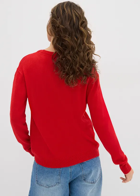 Pull col rond en maille, bonprix