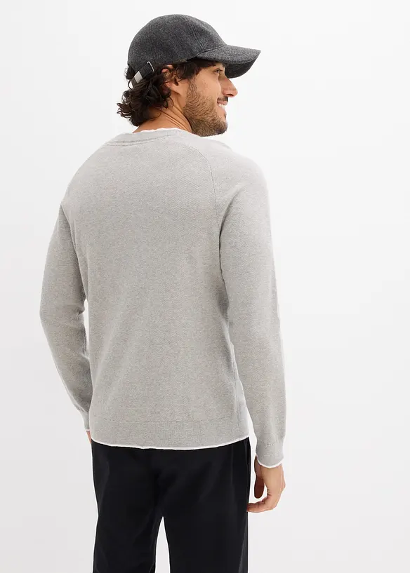 Pull en fine maille &agrave; col double, bonprix