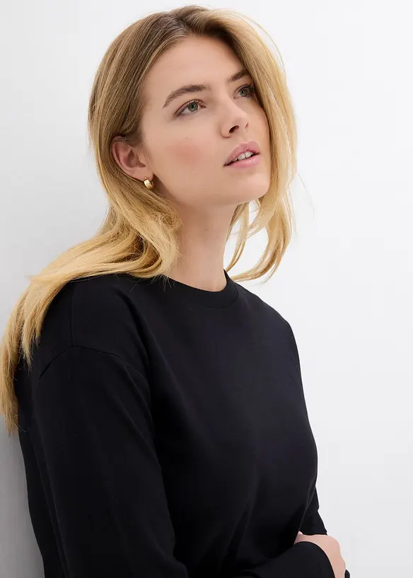 T-shirt manches longues 100% coton &eacute;pais, bonprix