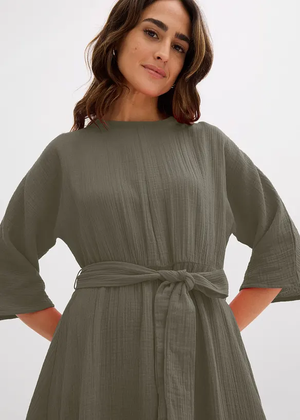 Robe midi en coton doux, bonprix