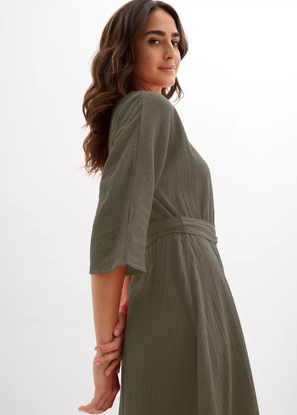 Robe midi en coton doux, bonprix