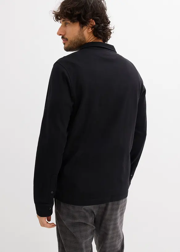 Polo manches longues slim, tr&egrave;s doux, bonprix