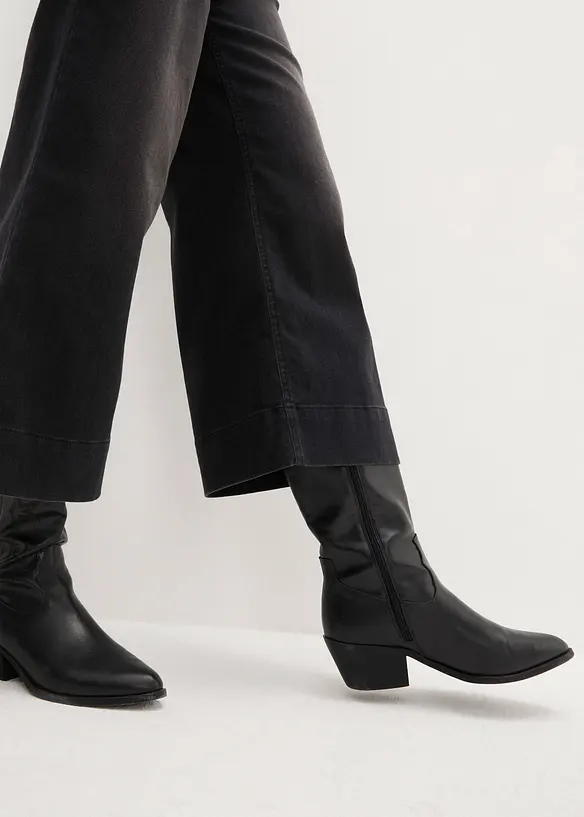 Jupe-culotte 7/8 en jean extensible ultra-doux, bonprix