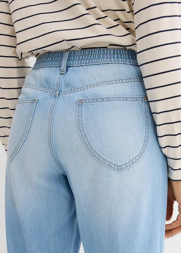 Jean large taille mi-haute, 100% coton, bonprix