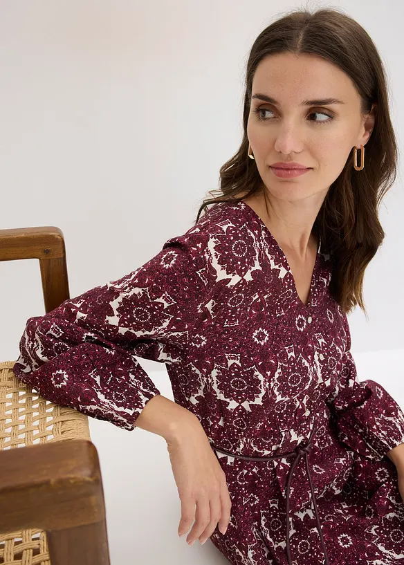 Robe midi en mati&egrave;re douce, bonprix