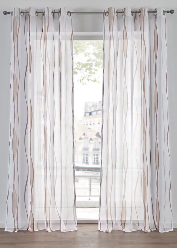 Voilage imprim&eacute; vagues (1 pce), bonprix