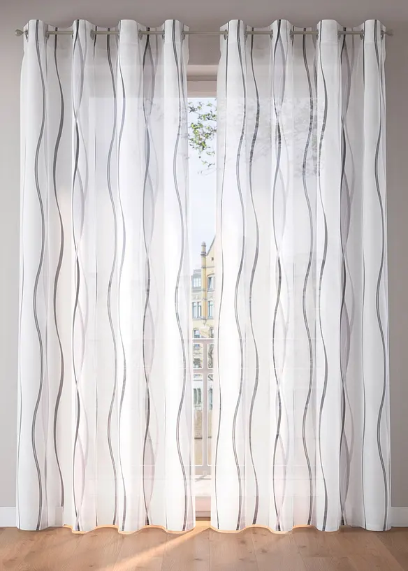 Voilage imprim&eacute; vagues (1 pce), bonprix