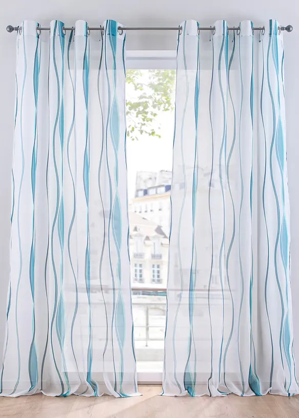 Voilage imprim&eacute; vagues (1 pce), bonprix