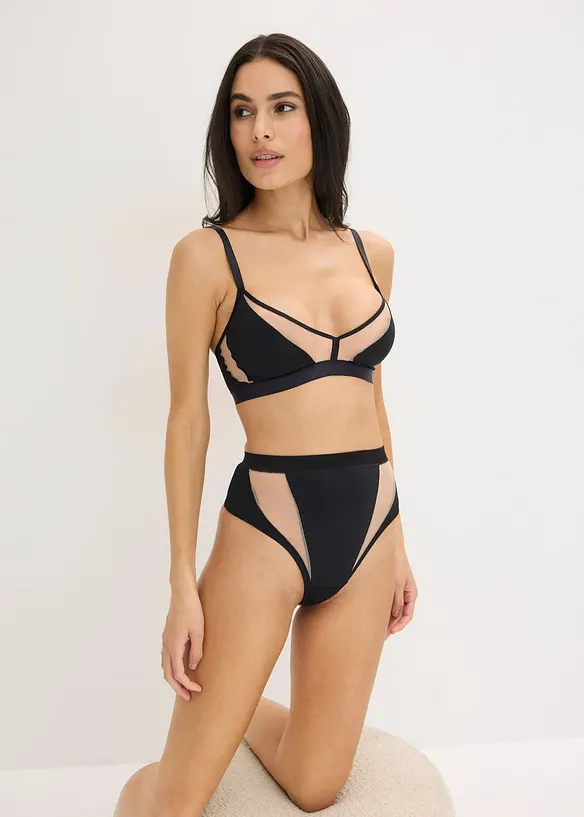 Soutien-gorge triangle sans armatures bi-mati&egrave;re, bonprix