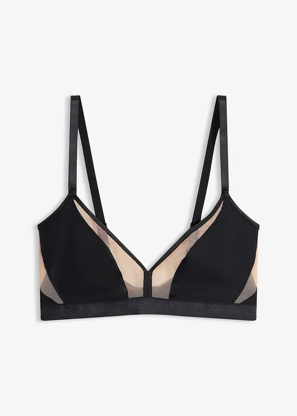 Soutien-gorge triangle sans armatures bi-mati&egrave;re, bonprix