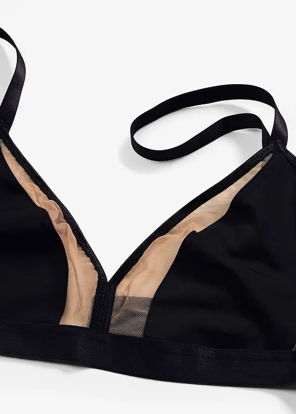 Soutien-gorge triangle sans armatures bi-mati&egrave;re, bonprix