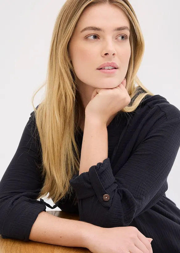 Blouse l&eacute;g&egrave;re en gaze de coton, bonprix