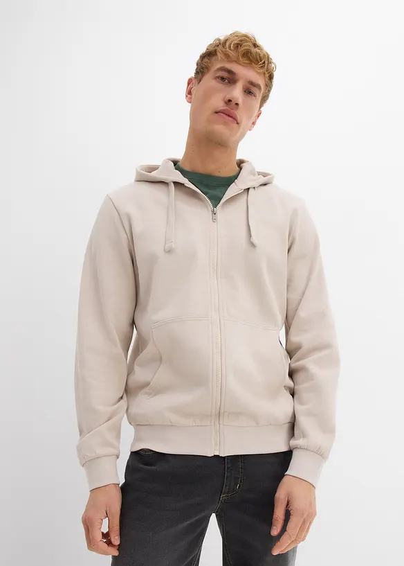 Sweat zipp&eacute; &agrave; capuche, regular, bonprix