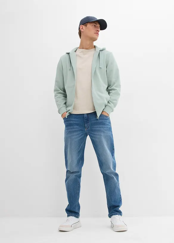 Sweat zipp&eacute; &agrave; capuche, regular, bonprix