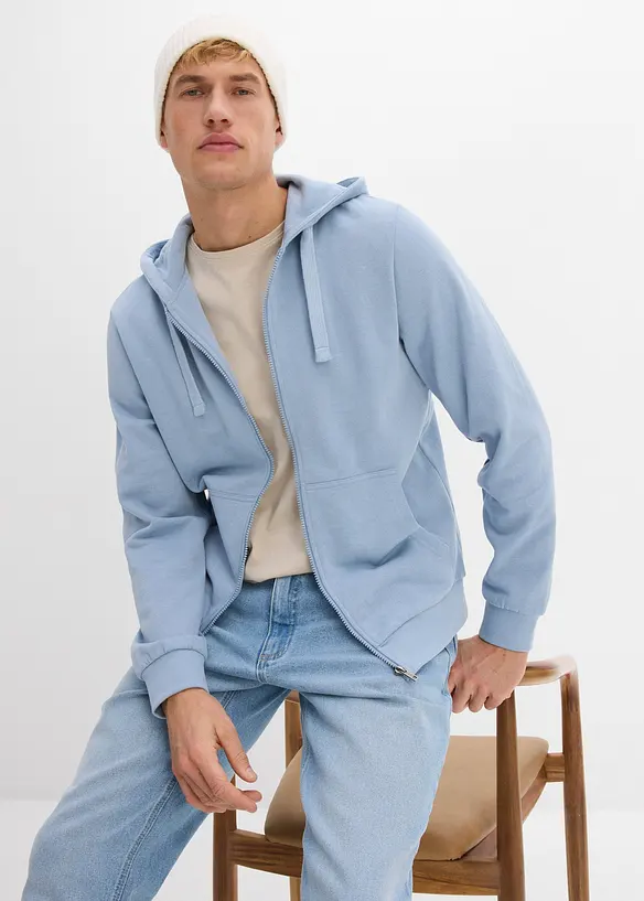 Sweat zipp&eacute; &agrave; capuche, regular, bonprix