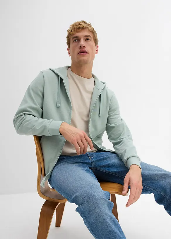 Sweat zipp&eacute; &agrave; capuche, regular, bonprix