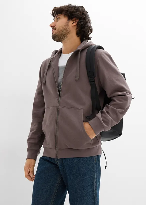 Sweat zipp&eacute; &agrave; capuche, regular, bonprix