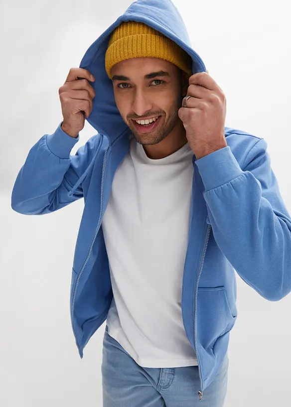 Sweat zipp&eacute; &agrave; capuche, regular, bonprix