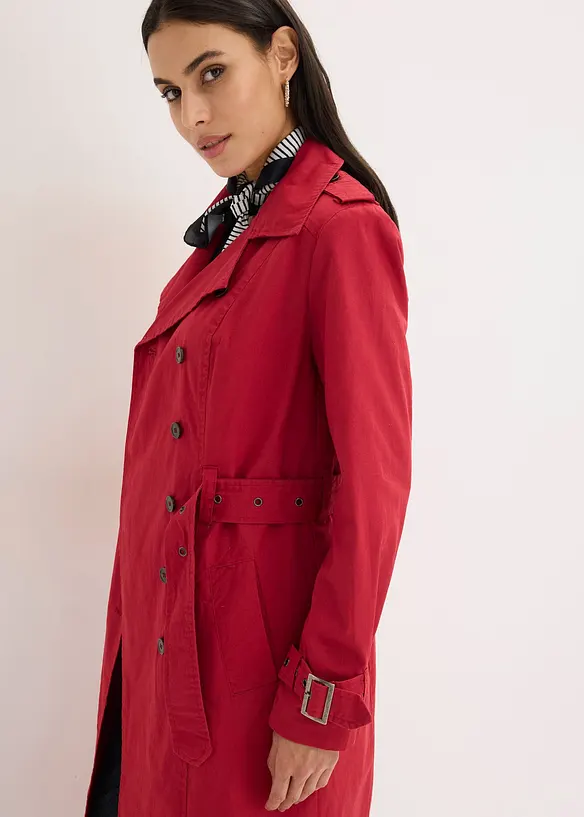 Trench-coat long ceintur&eacute; &agrave; la taille, bonprix