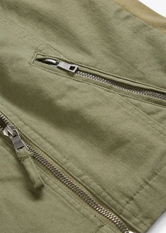 Veste en coton twill avec empi&egrave;cements lat&eacute;raux extensibles, bonprix